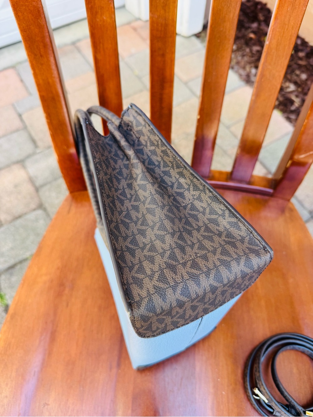 Michael Kors Mercer Pebbled Leather Satchel Crossbody Bag - Picture 13 of 14